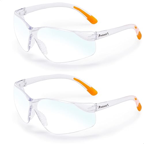ProtectX Gafas de seguridad para hombres y mujeres, lentes de sol de seguridad con lentes antivaho resistentes a los arañazos, agarres