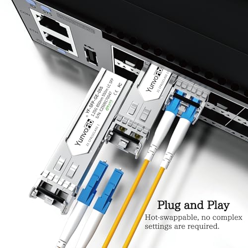 Image of 1000BASE-SX SFP to LC Transceiver - 1.25G SX SFP MMF 850nm Fiber Module up to 550m, Hot-Swappable SFP Compatible with MSA Standards Equipment from Cisco D-Link Netgear and More