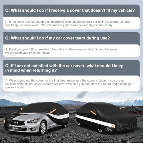 Image of 10 Layers Sedan Car Cover Custom Fit for Infiniti Q50 (2013-2026), Waterproof All Weather for Automobiles, Outdoor Full Cover Sun Rain Dust UV Protection with Cotton. Black