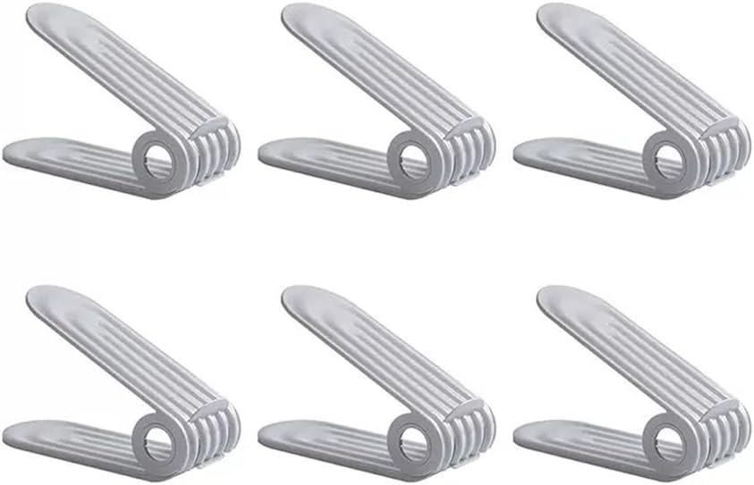 JSY 収納する 6 個パック、調節可能な 4 レベルのシューズ スロット オーガナイザー ダブル デッキ シューズ ラック ホルダ