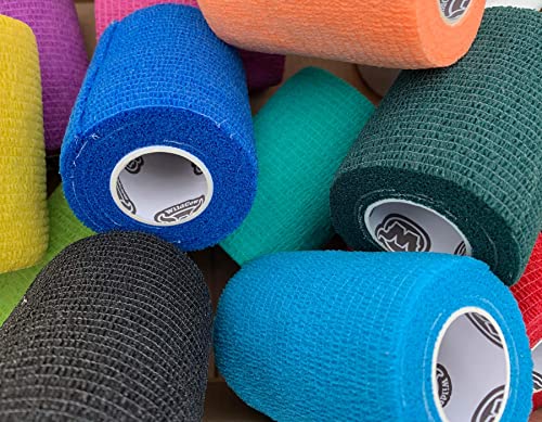 Wildcow Vet Wrap Bulk Bandage Tape (3 Inch 12 Color Pack), Water Resistant Self Adherent Cohesive Rolls… #TOP7