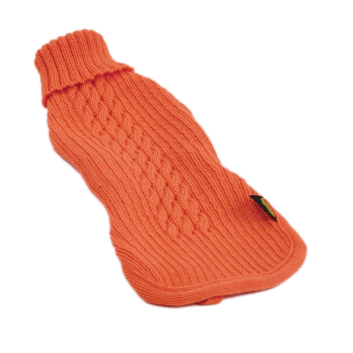 Fashion Dog Hundepullover aus Merinowollmischung - orange (43 cm) - Strickpullover für Hunde mit Rollkragen