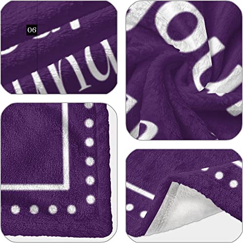 Quwogy Birthday Gifts For Women/Men/Her/Him Friendship Blanket Purple 60"X50", Happy Birthday Decorations Throw Blankets, Unique, Best Gift Ideas #TOP6