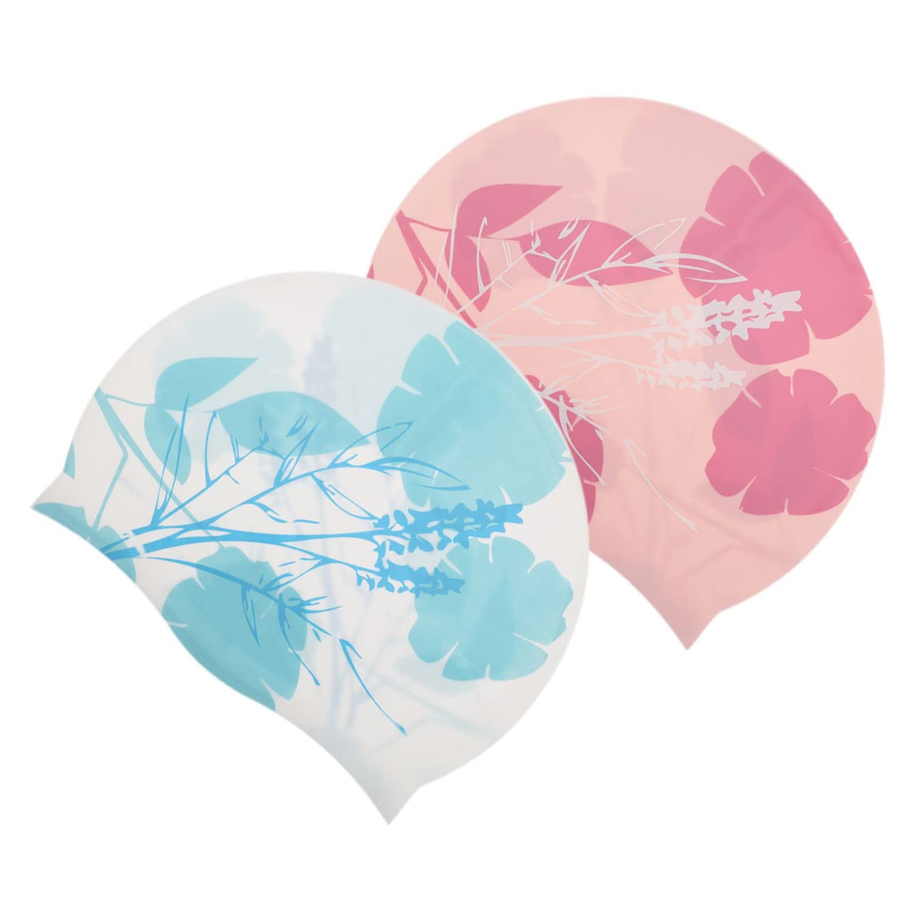 Mipcase Bonnet De Bain Imprimé Bonnet De Bain pour Cheveux Longs Chapeau De Natation Adulte en Tissu Grand Casquettes pour Femmes Gel De Silice