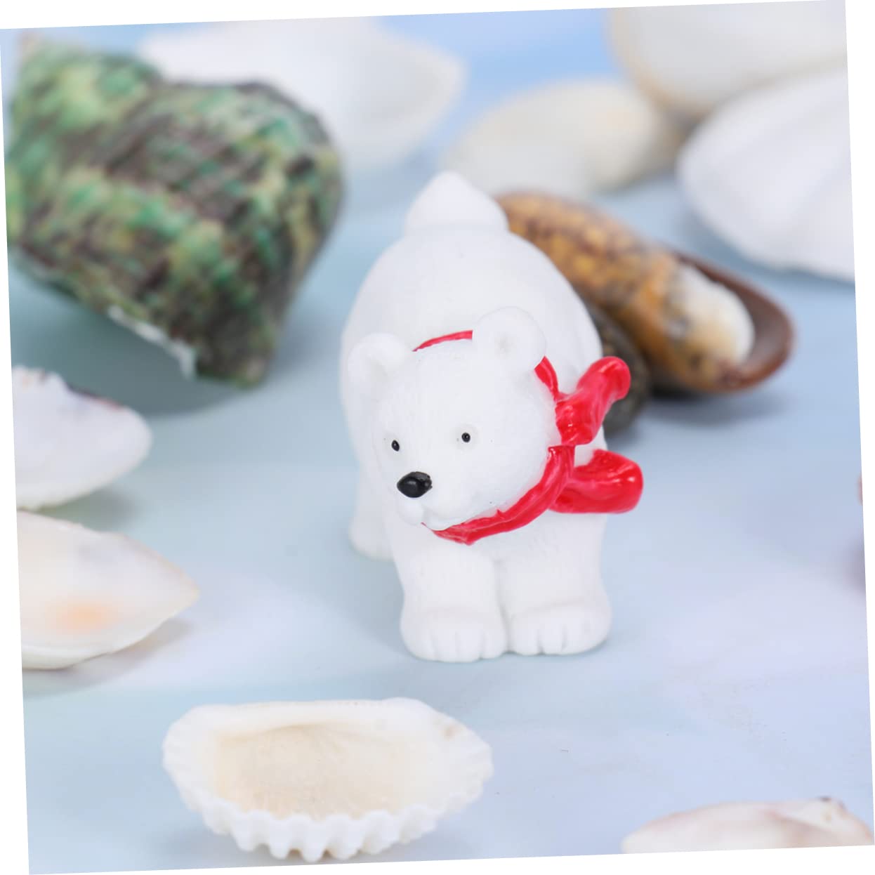 Zerodeko 6pezzi Orso Polare Natale in Miniatura Decorazioni Natalizie in Ornamento Natalizio per Micro-paesaggio Decorazione da Scrivania per Casa Ufficio Stili multipli