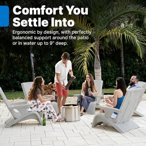 Step2 Vero Adirondack Chair, in Pool or Patio Lounge Seat for 9-inch Sun Shelves, Grey with Speck - image 3