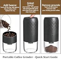 Tragbare Elektrische Kaffeemühle USB-C aufladbar, 40 Mahlgradeinstellungen für Espresso & Filterkaffee – Ansicht 4