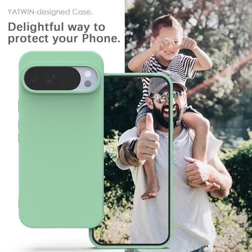 Image of YATWIN Silicone Back Case for Google Pixel 10 Pro XL, Soft-Touch, Shockproof Phone Back Cover for Google Pixel 10 Pro XL - Light Cyan
