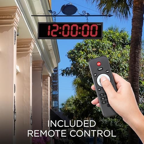 Ivation Large Outdoor Waterproof Digital Clock w/Big Display & Timer, 24" - 5
