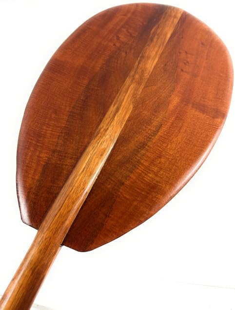 Tikimaster Deep Tone Tiger Curls Koa Outrigger Paddle 60 inch Steersman - Made in Hawaii | #koa7288