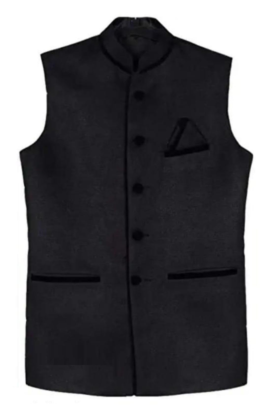 cestrum Men's Cotton Blend Sleeve Less Nehru Jacket Waistcoat-picture-32