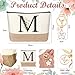 Imagen de Hestya 3 Piezas Regalos para Mujer con Inicial Floral Bolsa de Maquillaje Llavero Bolígrafo Regalos para Mamá Amiga Novia Dama de Honor Cumpleaños