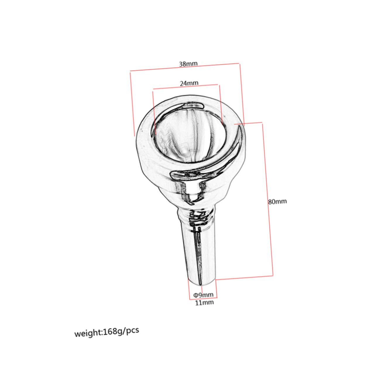 NULYLU Music Mouthpiece 12c Shape Trumpet Replacement for 12c 520 Trumpet Included