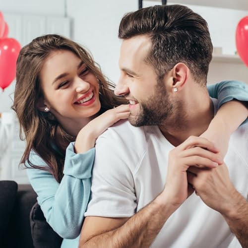 Princess Cut Moissanite Stud Earrings, Lab-Created Diamonds, 0.8-2.4ct D Color, VVS1 Clarity, Hypoallergenic, White Gold-Plated 925 Sterling Silver, Anniversary Birthday for Women Men4