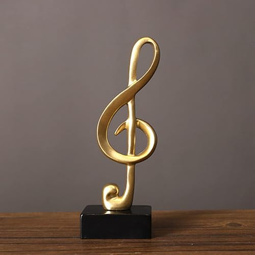 JMONLPICY Moderna estatua de notas musicales modelo de resina manualidades moda hogar escuela piano adornos decorativos regalo creativo