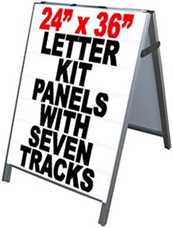Aluminum A-Frame 24x36 Double Sided Sidewalk Sign w/Letter Track Panels & Letter Number Set