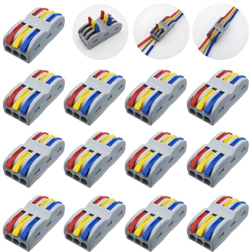 Conectores Electricos, CESFONJER 13 pcs SPL 3 Terminales Eléctricos, Conector Rápido Cables, borne cable conector muelle rápido