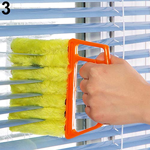 Pengyu- Orange Clean Brush, Microfibre Venetian Blind Cleaner Window Conditioner Duster Shutter Clean Brush