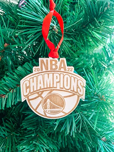 Golden State W A R R I O R S NBA Champs | Christmas Holiday Ornament | 2021 World Basketball Champs | Christmas Tree Decoration | Birch Wood Engraved Ornament | Rustic Home Decor | Christmas Gifts
