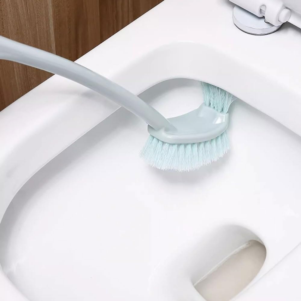 Escobilla WC Cepillo de baño de plástico Rosa con Tapa, Mango de Cepillo extraíble, Cepillo de baño, Soporte de Suelo, Mango Largo, Cepillo de baño Colgante Escobillas de Inodoro