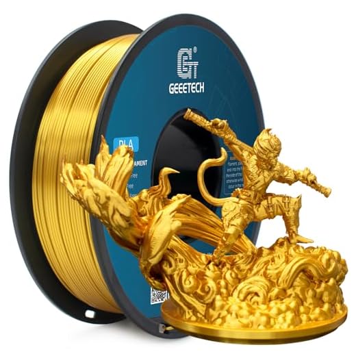 GEEETECH PLA Filament 1.75mm Silk Gold, 3D Drucker Filament 1.75 PLA 1kg Spool