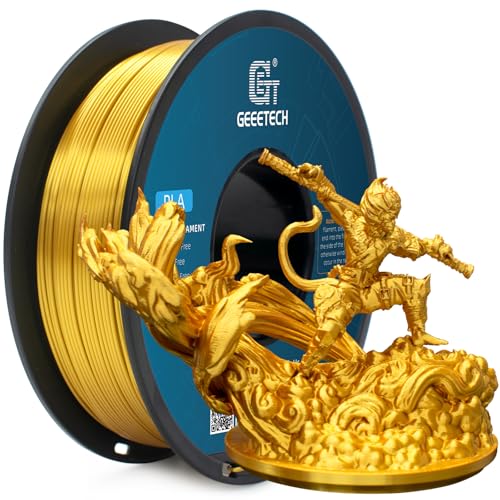 GEEETECH Filamento PLA Seda 1,75 mm, filamento PLA Soie para impresora 3D,1 kg Carrete,oro de seda