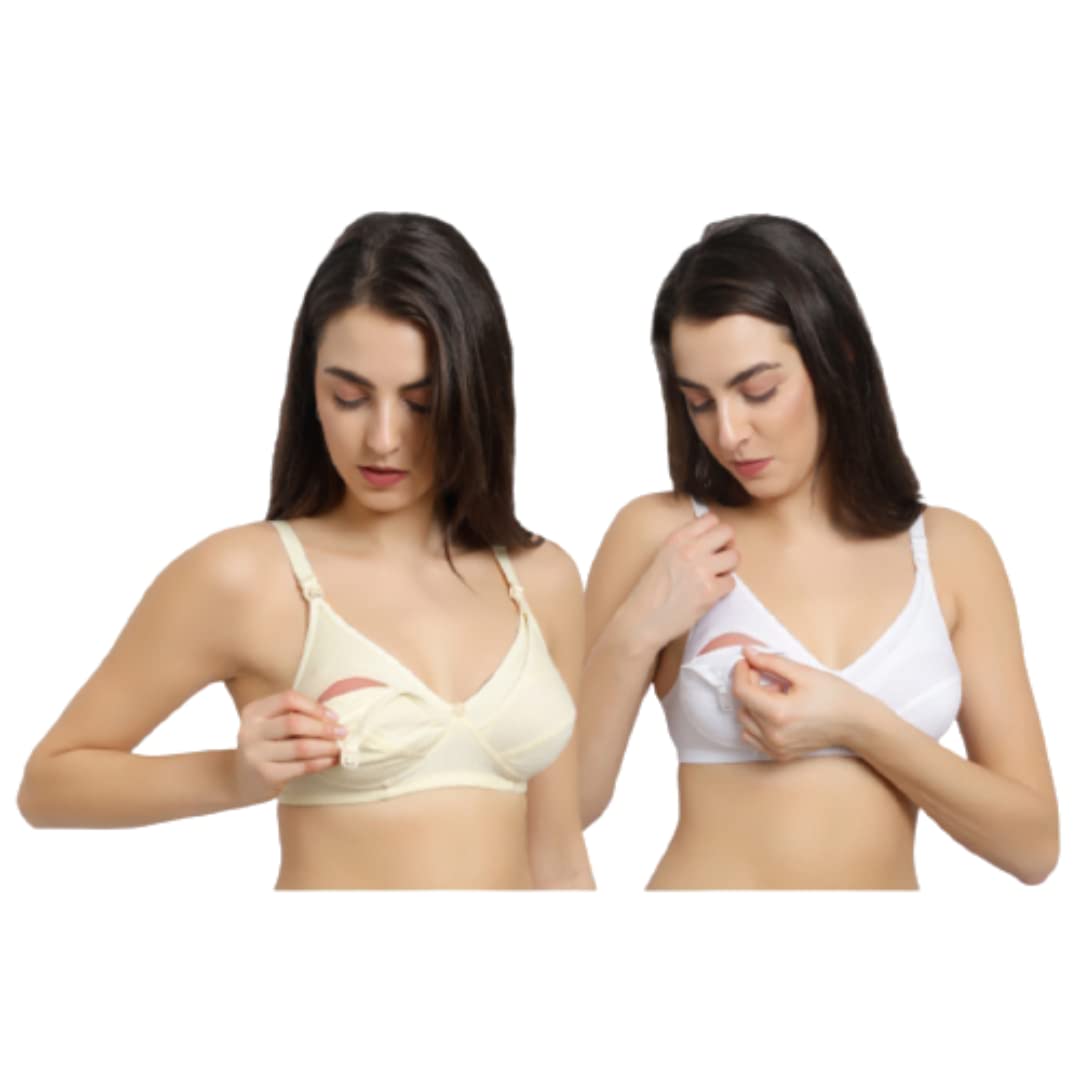 Soft & Comfortable Women's Full Coverage Maternity/Nursing Non Padded(B-Cup) Cotton Bra-image-38