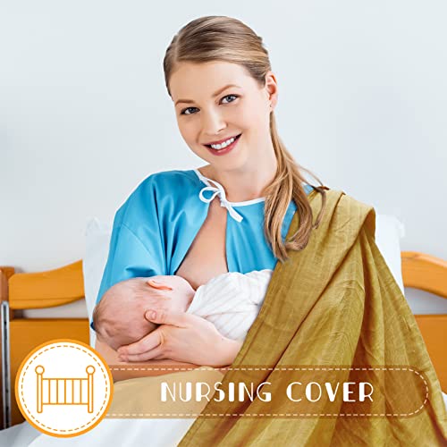 Image of Irenare 8 Pack Cotton Muslin Baby Swaddle Blankets Soft Silky Breathable Infant Sleeping Quilt Bed Cover Solid Color Newborn Receiving Blanket for Baby Boys and Girls 47 x 47 Inches