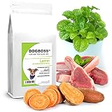 DOGBOSS Trockenfutter für kleine Rassen (bis 15 kg) | getreidefreie Rezeptur | Verschiedene Sorten (Lamm, 2 kg)