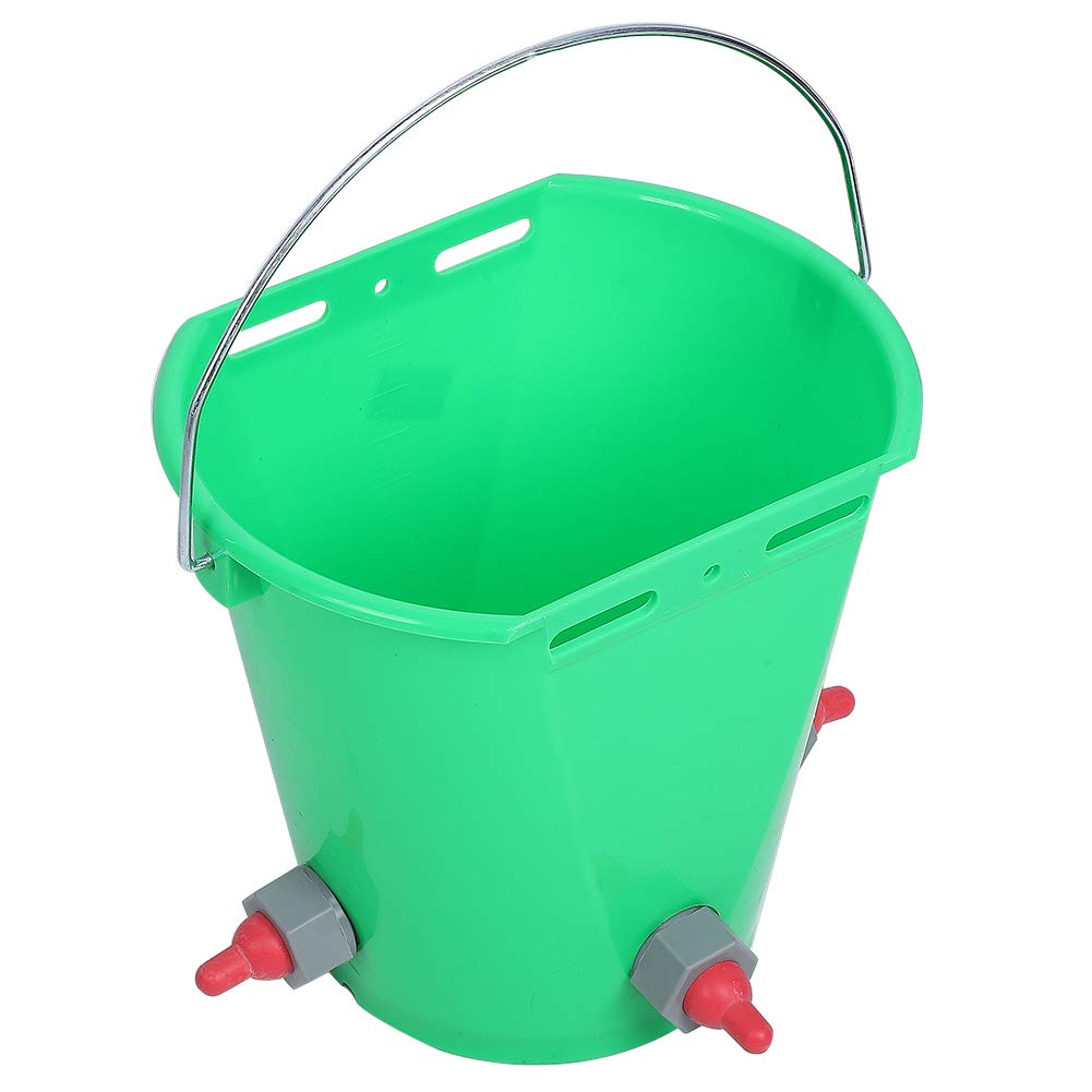 Calf Feeder Bucket Plastic Multiple Nipples 8L High Capacity Lamb Milk Feed Bucket Sheep Milk Feeding Bucket for Cattle Sheep Livestock(3 Nipple)