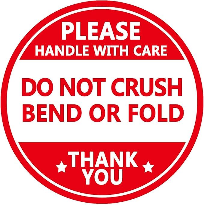 Do not Crush Bend or Fold Shipping Handling Stickers Labels,Shipping Warning Stickers for Package 2 Inch 500 Pcs Per Roll