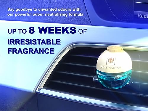Cristalinas Car Air Fresheners Cherry Blossom Dream Scent, Pack Of 3 - Odour Neutralising 2 in 1 Air Fresheners for Cars, Essential Oils Car Air Freshener Scent for Men & Women lasts upto 8 weeks - Image 5
