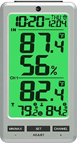 Miniatura 2 de Ambiental Weather ws-24Big dígito 8-Channel Termómetro inalámbrico con adaptador AC