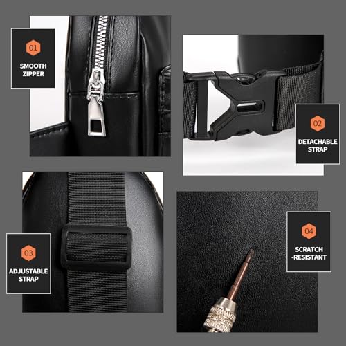 Peicees Mini Leather Sling Bag for Men Women Travel Daily Crossbody Bag Phone Holder4