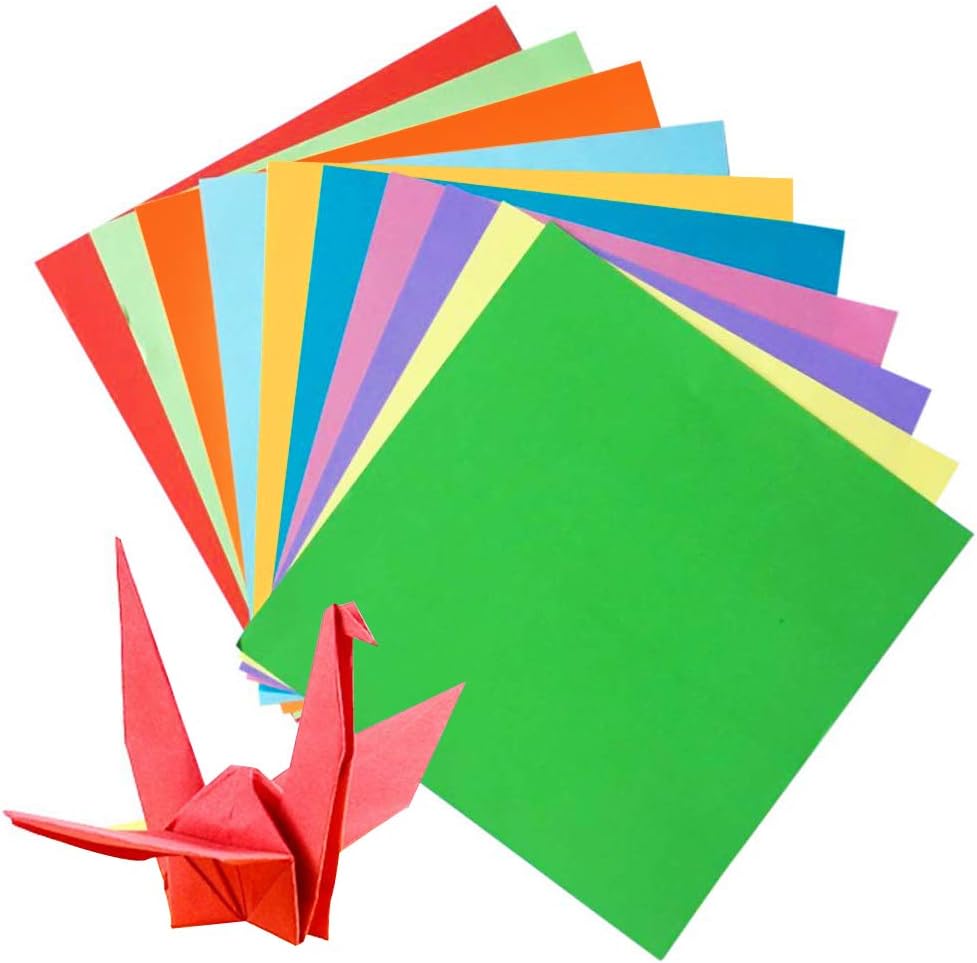 Origami Paper,200 Sheets Large Origami Paper 50 Vivid Colours for Arts and Crafts Projects (20x20cm/8'',15x15cm/6'' Each Size 100 Sheet)