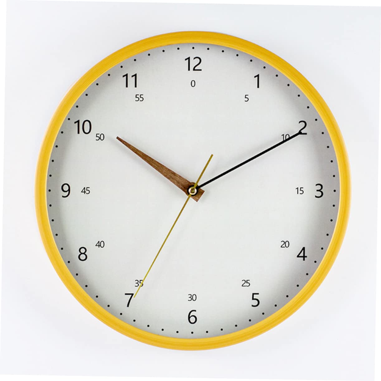IMIKEYA Horloge Murale Silencieuse Ronde en Verre et Bois, 1pc