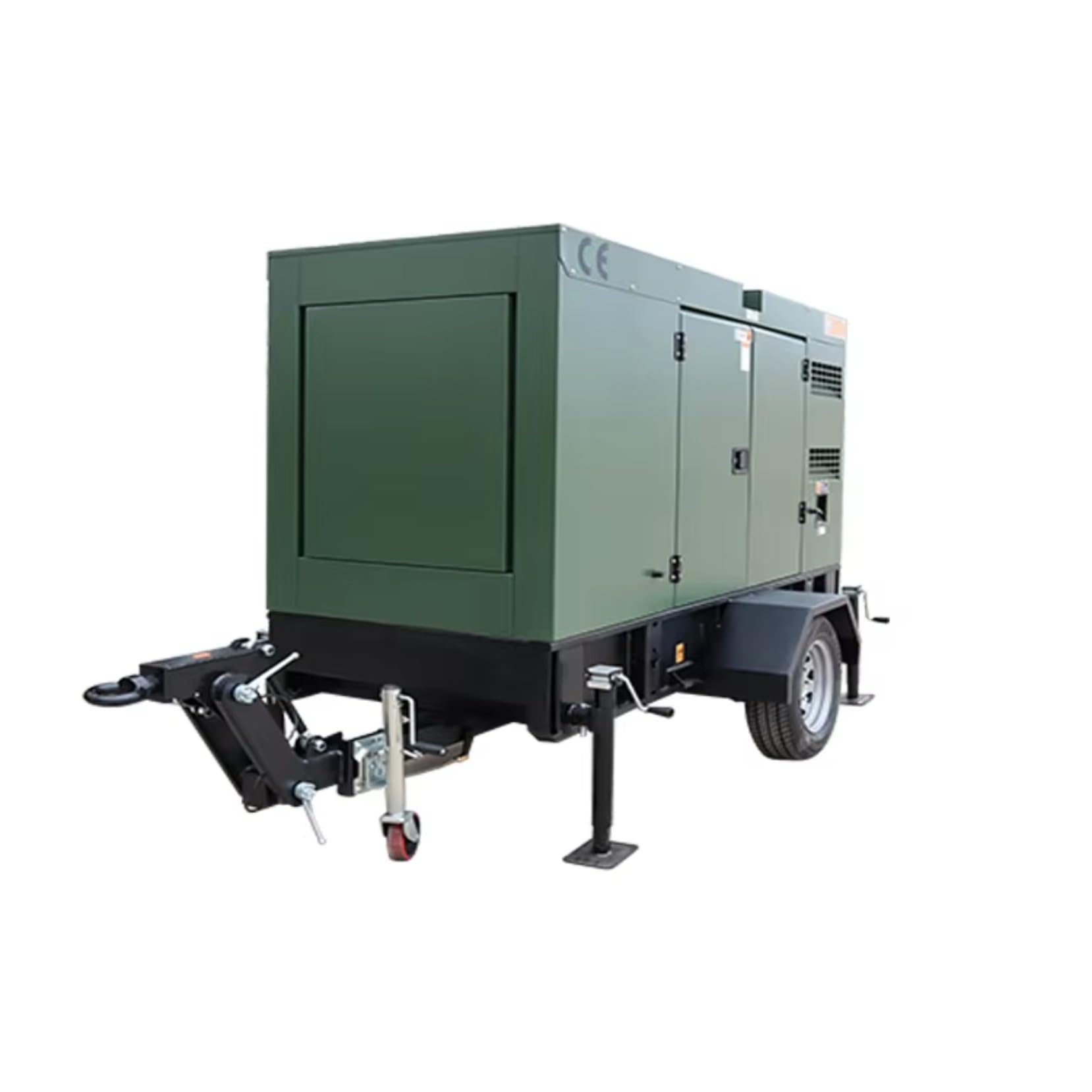 Generador de respaldo cerrado con caja de dosel estacionaria de 50 kW-500 kW | Las puertas de acceso exterior con cerradura protegen el bloque interno de múltiples cilindros de daños climáticos.