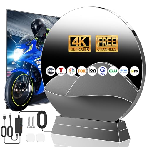 TV Antenna, 5000+ Miles Long Range Digital Antenna for Smart TVs Indoor, HD TV Antenna for Local Channel, Strongest HDTV Antennas with Amplifier Signal Booster-Supports 4K 8K 1080P-38FT Cable