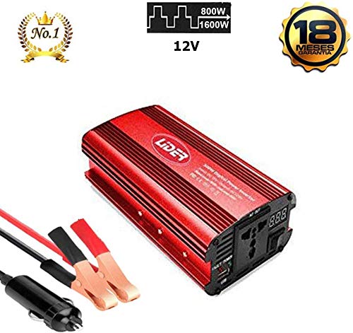 LIDER.-800W1600W Inversor de Corriente Onda sinusoidad modificada, tranformador de DC12V a AC220V,...