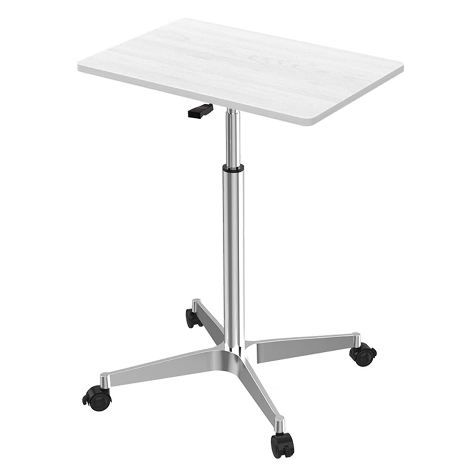 ASerZenith Small Standing Desk, Mobile Laptop Desk Adjustable Height 27.5-41 Inch, Rolling Desk Cart With Wheels, Workstation Table,C