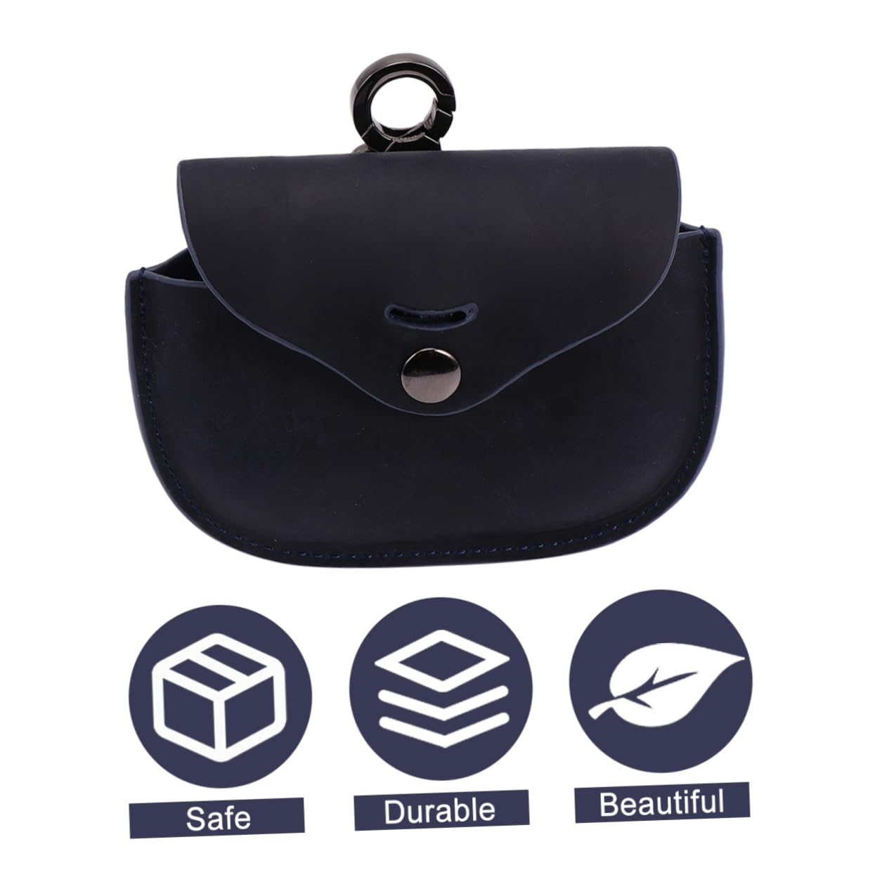 HEMOTON Estuche De Cuero Duradero para Auriculares (3 Juegos 1000 X 3 M) Bolsa Protectora para Auriculares Orificio De Carga Cierre A Presión Seguro.