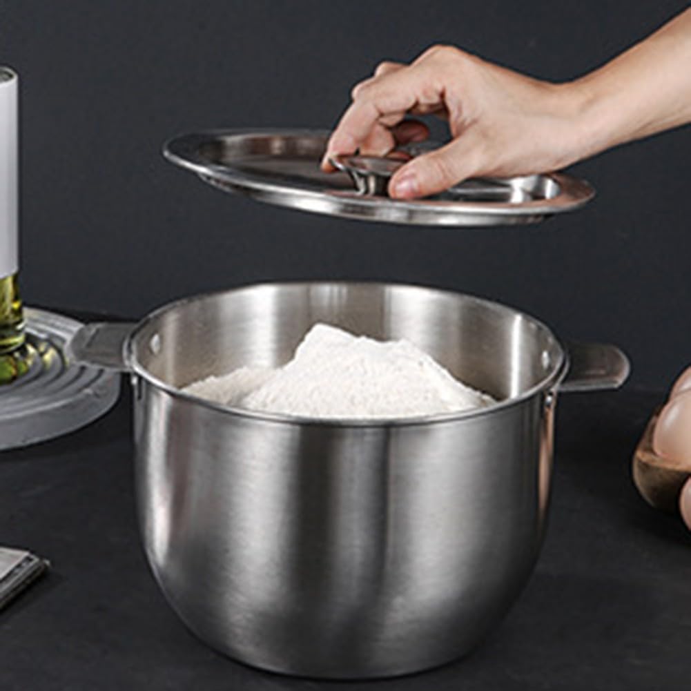 Whychstore Pot filtrant à huile en acier inoxydable avec couvercle, pot filtrant multifonction avec réservoir de stockage d'huile avec bol empilable (5,2 l)