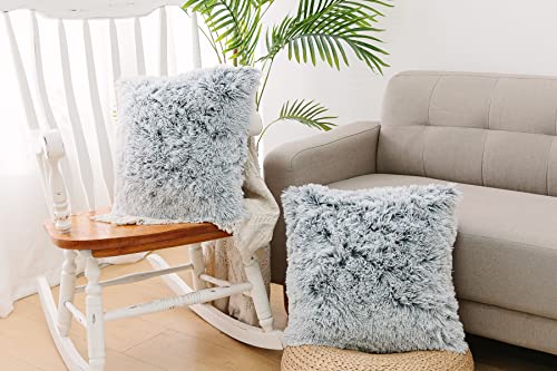 Image of Faux Fur Throw Pillow Covers for Couch Decorative Pillows 18x18 Inch