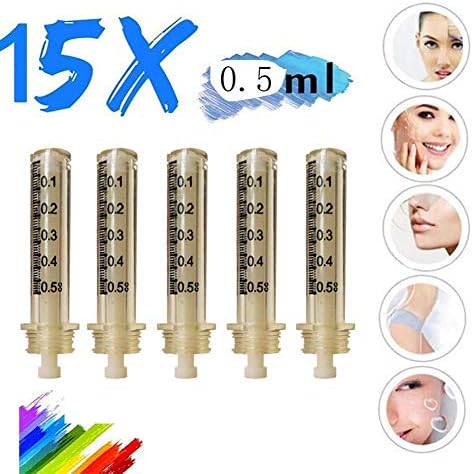 FDCJK 15 Pcs Ampoule Head for Hyaluron Pen Wrinkle Removal High Pressure Hyaluronic Density Atomizer