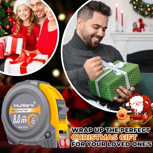 image for MulWark 25ft Metric Tape Measure, Easy Read Measuring Tape Retractable