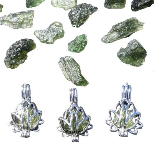 Authentic Certified Genuine Moldavite Pendant Necklace - Crystal Jewelry (18 inches)