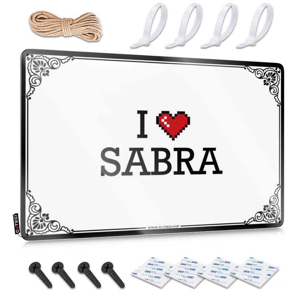 Fzfn Colour Home, Decor Beach Reusable I Love Sabra | Rustic Indie Wall Art(30X40cm)