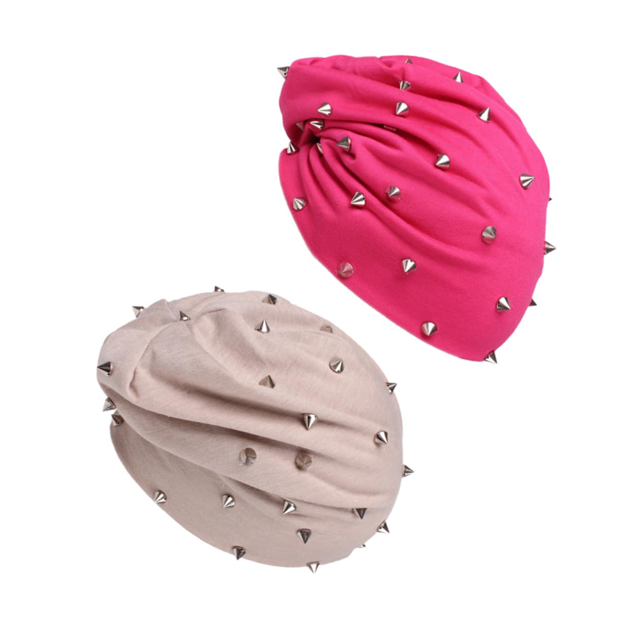 GALPADA 6pezzi Beanie Con Rivetti Punk Cappello Turbante Autunnale Per Chemoterapia Cappello Comodo e Caldo Beige