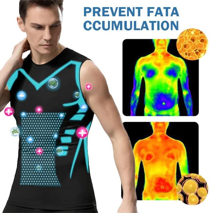 Vista 3 de UIRPK Biowang 2023 - Camisa sin mangas con forma iónica, camisa Biowang, chaleco moldeador iónico Energxcel para hombre (2-A, XL)
