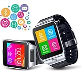 Indigi Unlocked! 2-in-1 GSM + Bluetooth SmartWatch Phone Built-in Camera AT&T T-Mobile (Silver)
